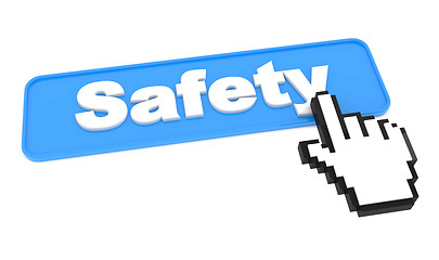 Image showing Safety Button with Cursor on White.