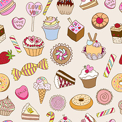 Image showing Seamless pattern with sweets.