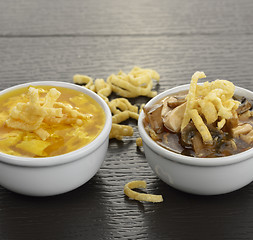 Image showing Egg Drop And Hot and Sour Soups