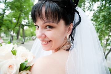 Image showing portrait of young happy bride...