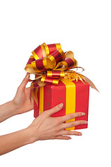 Image showing gift with yellow bow