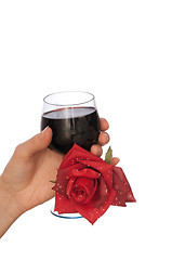 Image showing glass with red wine