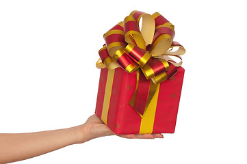 Image showing gift with yellow bow