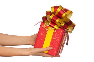 Image showing gift with yellow bow