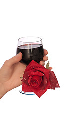 Image showing glass with red wine