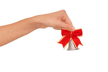 Image showing hand bell with red bow