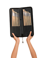 Image showing Set of brushes