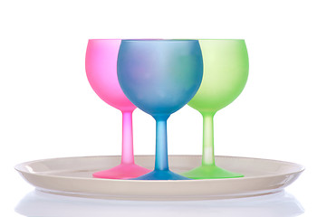 Image showing colored wine glasses