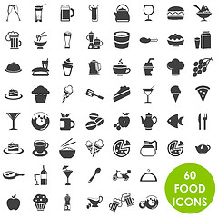 Image showing Food and drink icons vector