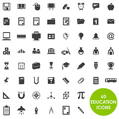 Image showing Education icons basics vector
