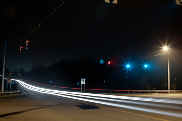 Image showing Traffic Light Trails from Cars