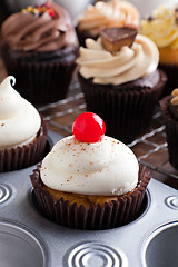 Image showing Freshly Iced Bakery Cupcakes 