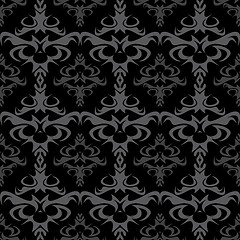 Image showing Dark Seamless Vector Damask Pattern 