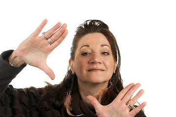 Image showing Creative Woman Framing with Her Hands