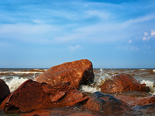 Image showing water splashes at sea