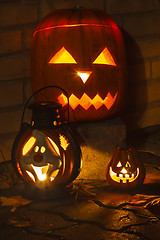 Image showing Pumpkin with candleligt