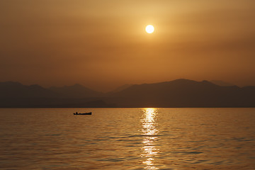 Image showing Fisherman sailing home