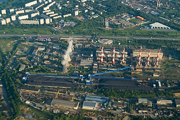 Image showing electric power plant from bird eye view