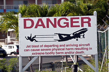 Image showing Jet blast danger sign.