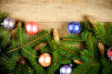 Image showing fir tree with pinecones and decorations