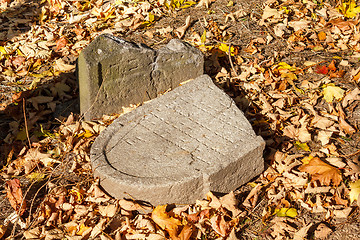 Image showing forgotten and unkempt Jewish cemetery with the strangers