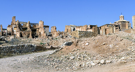 Image showing Belchite village destroyed in a bombing during the Spanish Civil War 