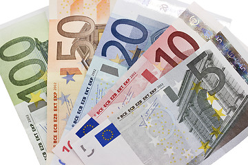 Image showing Close-up of Euro banknotes