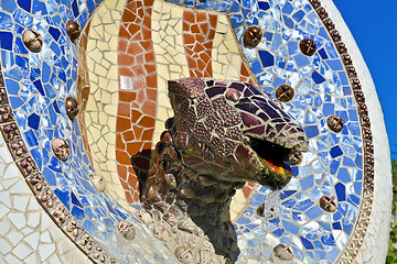 Image showing Mosaic Dragon made of broken ceramic
