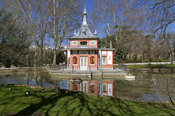 Image showing Glorieta de Sevilla in the Buen Retiro Park Madrid, Spain.