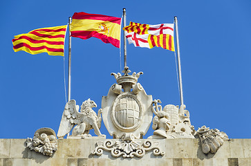 Image showing emblem of the city of Barcelona Spain