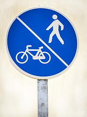 Image showing signal pedestrian and bicycle lane