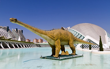 Image showing mechanical dinosaur The City of Arts and Sciences Valencia, Spain