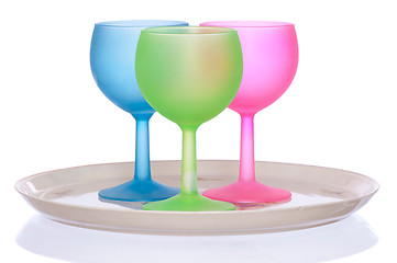 Image showing colored wine glasses