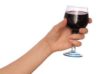 Image showing glass with red wine