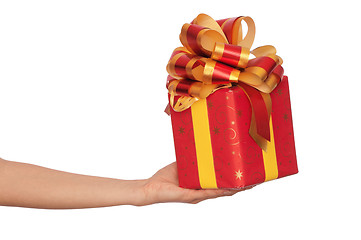 Image showing gift with yellow bow