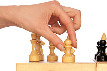 Image showing woman plays chess