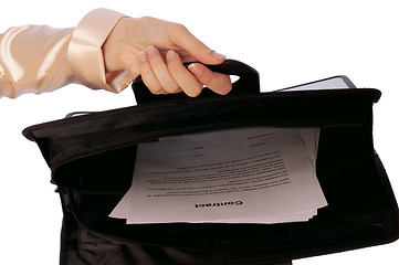 Image showing Suitcase with contracts