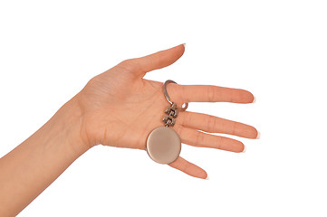 Image showing woman holding key ring