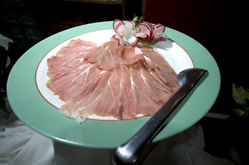 Image showing ham on plate