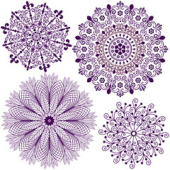 Image showing Set christmas filigree snowflakes