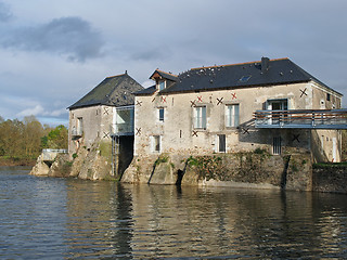 Image showing XIXth century wheat mill, Villeveque, Anjou, France