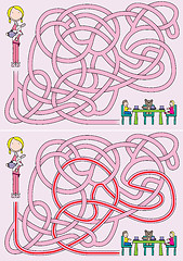 Image showing Little girl maze