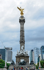 Image showing Independence monument , which is a centrepiece to a roundabout n