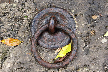 Image showing old metal ring on a stone