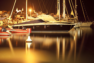 Image showing boats in harbour maritime seascape