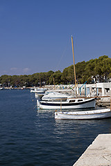 Image showing boats in harbour maritime seascape