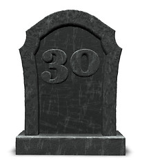 Image showing number thirty on gravestone