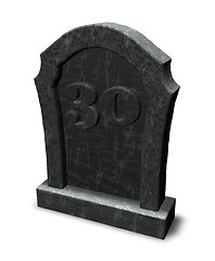 Image showing number thirty on gravestone