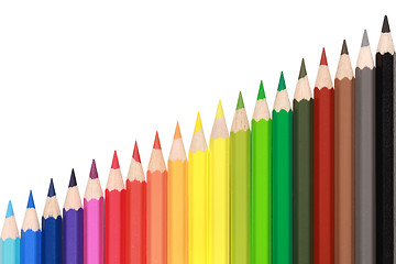 Image showing Crayons forming a rising diagramm
