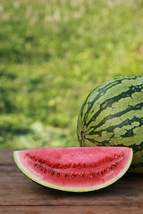 Image showing Slice of a watermelon